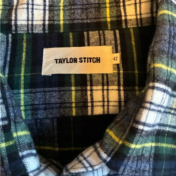 Taylor Stitch Plaid Shirt - Navy and Yellow - Picture 2 of 4